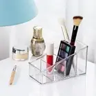 Clear Romote Box 4 Compartments Make Up Orangizer Non Slip Storage Case