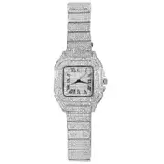 Hip Hop Iced Out Square Sparkling Quartz Watches Men Women Bling Full Rhinestone Fashion Rapper Watches High Quality Jewelry W001102SL