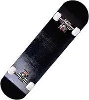 Sports Adult Skateboard, (Full Black) Professional Four-Wheeled 31-inch A-Class Maple Double-Climbing Road Skateboard Suitable for Young Adults
