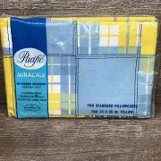 VTG Pacific Miracale Standard Pillow Case Set Of 2 Blue Yellow, White Geometric