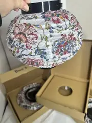 Pottery Barn Paper Lantern Asian Floral Set Of 3 NEW NIB