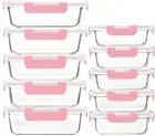 [10-Pack Meal Prep Containers with Snap Locking Lids, Glass Airtight Lunch, F...