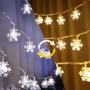 Christmas Lights Snowflake String blinking Battery Operated Waterproof 20ft40LED