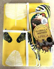 Zebra Design Table Runner Yellow/Black NEW 18"X60" by Globally Inspired Africa