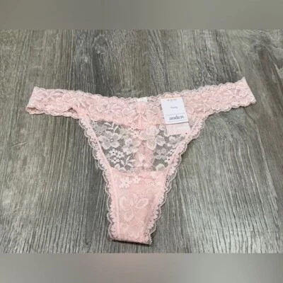 New Auden Pink Lace Thong Medium TS1