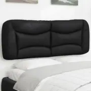 Black Faux Leather Headboard Cushion 137cm Soft Padding Bedroom Decor