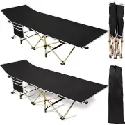 Wenqik 2 Pack 450lbs Max Load Camping Cot for Adults with Carry Bag Portable ...