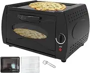 Electric Mini Pizza Oven, Tandoor Oven with Disk Clamp, Chapati Roti Lahmacun Manakish Naan Bread Maker with Temperature Control and Hot Top Plate Door, for Home Kitchen A