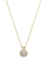 Bloomingdale's Fine Collection Diamond Halo Cluster Pendant Necklace in 14K White & Yellow Gold