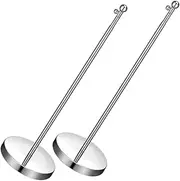 Veemoon 2pcs Stainless Steel Flagpole Flag Pole Stand Base Stainless Steel Flag Pole Indoor Flag Pole Topper Table Banner Holder Tableflag Double Mini Flag Holder Small Flag Stand Silver