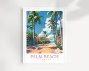 Palm Beach Travel Print Florida Wall Art Palm Beach Wall Hanging Home Dcor Palm
