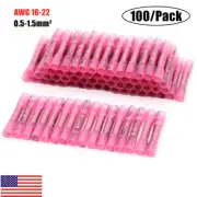 100x Solder Sleeve Heat Shrink Tubing Waterproof AWG 16-22 Wire Splice Connector