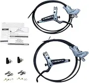 DH-R EVO HD-M846 Hydraulic Disc Brake Set 4-Piston Caliper (F+R), Silver, STB2705