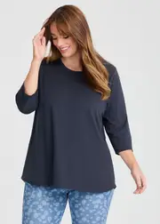 [Virtuelle] Taking Shape Good Earth Australian Cotton 3 / 4 T-shirt Size 26 in Steel - Plus Size Women's Clothing Steel
