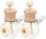 Cabilock 2PCS Car Aroma Diffuser Bottles Milk Tea Color Essential Oil Vials with Vent Clip for Aromatherapy Fragrance Car Interior Decoration Refreshing Air Freshener
