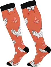 [GAIREG] White Strawberries on Black Compression Sock Compression Socks for Circulation over Calf Socks Men