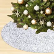 White Christmas Tree Skirt 60 Inch Tree Skirt Sparkly Tree Skirt with Revesib...