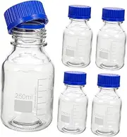 Alipis 4Pcs Graduated Glass Reagent Bottles Empty Storage Containers with Screw Caps Lightweight for Liquid Reagent and Sample Storage for Laboratory Use