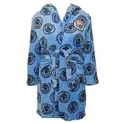 Manchester City FC Childrens/Kids Dressing Gown Sky Blue 15 Years