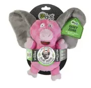 goDog Flips Pig-Elephant Silent Squeak Plush Dog Toy, Chew Guard Tech Pink