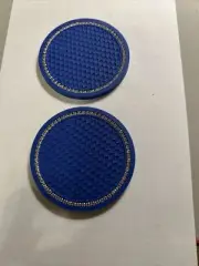 Generic 2 pk Cup Mat Car Drink Holder Insert Silicone Coaster Set-BLUE