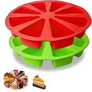 Silicone Baking Moulds, 8 Cavities Triangle Pizza Slice Quiche Mould, Silicone Cake Moulds for Baking Chocolate Brownies Muffins Scone Cornbread Soap