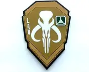 Bounty Hunter Boba Fett Mandalorian Bantha Skull Sand 3D PVC Paintball Patch