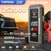 TOPDON JS2000 12V Car Jump Starter 2000A Peak Booster Battery Tester Power Bank