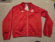 NEW Adidas Mahomes Track Jacket Size Large Mens Collegiate Red White Full Zip