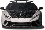Full Carbon Fiber Front Engine Hood Vent Cover Compatible For Lamborghini Huracan LP610 LP580 1016 Style(Single sided carbon)
