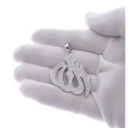 Allah Muslim Pendant CZ Charm 925 Sterling Silver