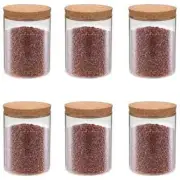 vidaXL Storage Glass Jars with Cork Lid 6 pcs 650 ml