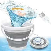 Mini Washing Machine, Foldable Washing Machine with Rechargeable USB, Ultrasonic Turbines, Camping Washing Machine, Portable Washing Machine, Small for Home, Travel, Camping Socks, Underwear