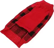 Generic Adorable Plaid Sweater for Dogs Cats Warm High Collar Knit Clothing for Poodles Chihuahuas Stylish Winter Attire for Pets Comfortable Durable Material for Cold Days