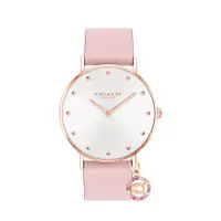 在飛比找蝦皮商城優惠-COACH 水晶小吊飾粉色皮帶腕錶36mm(14503884