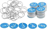 jojofuny Circular Numbered Tags 30pcs Plastic Number Labels Metal Ring Attachments Key Tag