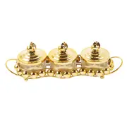 Gold Crystal Glass Candy Jar Canisters Set of 3 with Tray 37*12*12 cm