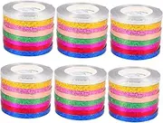 SOPOTUTU 48 Rolls Metallic Curling Ribbon for Present Wrapping Wide Glittery Decorative Ribbon for Birthday Wedding Festival and Craft Projects Each Colors Each
