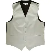 New polyester men's tuxedo vest waistcoat only solid wedding formal Silver Gray