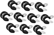 EXHUMKY 10Pcs Rubber Cushioned Cable Clamps Assortment Kit Type Pipe Clamps for Cable Management and Secure Pipe Fixing