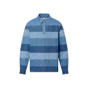 Louis Vuitton Patchwork Long Sleeved Denim Polo Shirt Indigo