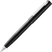 Lamy Aion 077 Fountain Pen - Anodised Aluminium Fountain Pen in Black with Blasted Grip and Steel F., 1 Piece (Pack of 1)