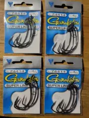 Gamakatsu Fishing Hooks 4/0 EWG Super Line Worm Tube Hook #74414 Lot Of 4 Pcks
