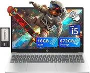 [HP] Pavilion 15.6" HD Touchscreen Laptop, Intel i5-1235U, 16GB RAM, 672GB Storage(512GB SSD + 160GB Docking Station Set), Intel Iris Xe Graphics, Num Pad, 720p Webcam, Wi-Fi 6E, Windows 11, Silver