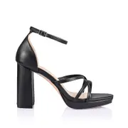Lara Black Platform Sandals | Shop Online | Verali Shoes