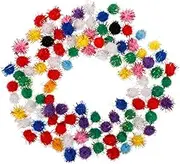 BELLIFFY 1000pcs Tinsel Pom Poms for DIY Crafts Fluffy Decorative Balls for Summer Holiday Party Hats Durable and Soft Crafting Accessories