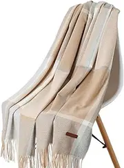 [LIUZHIPENG] Thick Checkerboard Scarf Winter Thickened Warm Dual Use Long Shawl Vintage Tassel Soft Cashmere Luxury Fashion For Women Scarfs