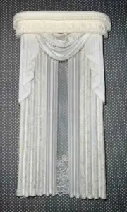 MINIATURE DOLLHOUSE 1:12 SCALE WINDOW CURTAIN #61 - LIGHT IVORY