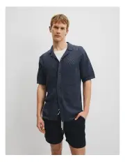 [Country Road] Australian Cotton Multi Pattern Knit in Denim Blue