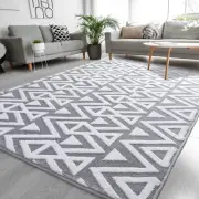 Ompaa Ultra Soft Shaggy Rugs Memory Foam Bedroom Carpet, Grey 6 x 9 Feet, Plu...